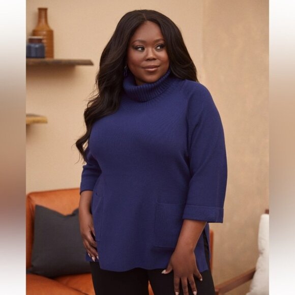 Laura Cowl Neck Tunic Sweater Ultra Marine Blue - Picture 1 of 7